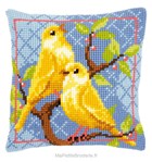 Coussin couple d'oiseaux