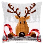 Coussin cerf de noël