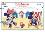 Tableau Prénom Jouons sur la Plage - Mickey Baby Disney