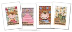 Lot de 4 cartes 