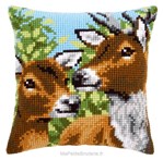 Coussin portrait cerf et biche