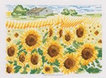 Champ de tournesols sur toile aida