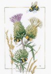 Thistle Bees sur toile aida