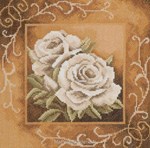 LARGE ROSES IN SEPIA sur toile Aida 5.4