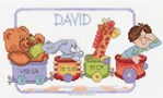 HAPPY BIRTHDAY TRAIN DAVID sur toile Aida 5.4