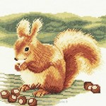 NIBBELING SQUIRREL sur toile Etamine 10.5 fils