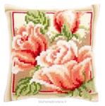 Coussin portrait boutons de roses