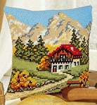 Coussin Le chalet dans la Montagne