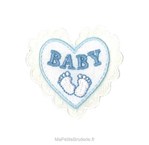 Motif thermocollant Cœur Baby Bleu