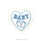 Motif thermocollant Cœur Baby Bleu