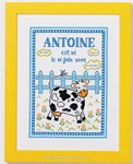 Tableau naissance vache sur toile aida