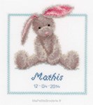 Tableau de naissance Doudou lapin