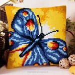 Coussin Papillon Bleu