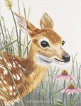 Fawn - Flowers sur toile Aida 5.4