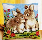 Coussin Duo de Lapins