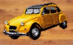 Tapis point noué 2 cv jaune