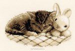 Tendresse Lapin et chaton