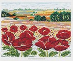 Champ de coquelicots sur toile aida