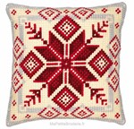 Coussin géométrie rouge 2