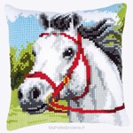 Coussin cheval blanc