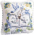 Coussin mariage le registre  sur toile Aida