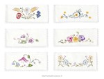 Assortiment de 6 pochettes serviette Fleurs printannières