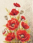 Coquelicots avec motifs entrelacés