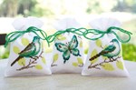 Lot de 3 Sachets de senteur Oiseaux et papillons verts