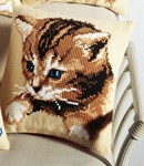 Coussin chaton aux yeux Bleus