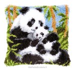 Coussin point noué pandas