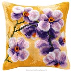 Coussin branche d'orchidées violetttes