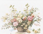 BOOKET OF ROSES sur toile Etamine 12 fils