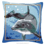 Coussin portrait de dauphin