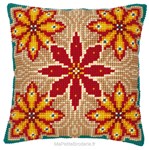 Coussin Fleurs géométrie d'automne