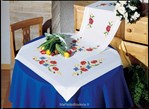 Nappe Fleurs rouges et bleues