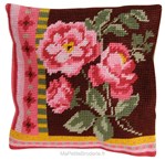 Coussin bouquet aux roses