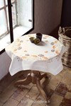 Nappe herbes orange avec papillons