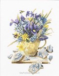 VIOLET BOUQUET - MB sur toile Etamine 10.5 fils