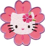 Motif thermocollant Hello Kitty Portrait fleuri
