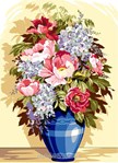 Bouquet vase bleu
