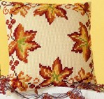 Coussin Feuilles d'Automne Beige