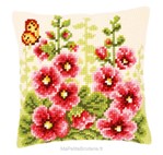 Coussin Roses Trémières