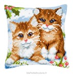 Coussin chatons d 'hiver