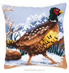 Coussin faisan en hiver