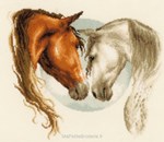 Complicité de chevaux sur toile étamine