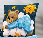 Coussin Ourson et Nuage bleu