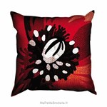 Coussin coeur de coquelicot