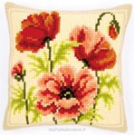 Coussin Cycle de coquelicots