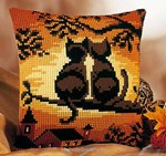 Coussin Chats et coucher de soleil