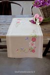 Chemin de table fleurs roses avec papillons